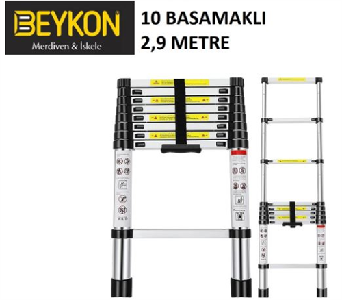 MERDİVEN TELESKOPİK 2.9MT 10 BASAMAK